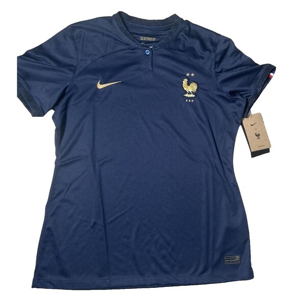Nike FFF France 22/23 Stadium Home Blue Soccer Jersey DN0764-410 Women's Large - Picture 1 of 14